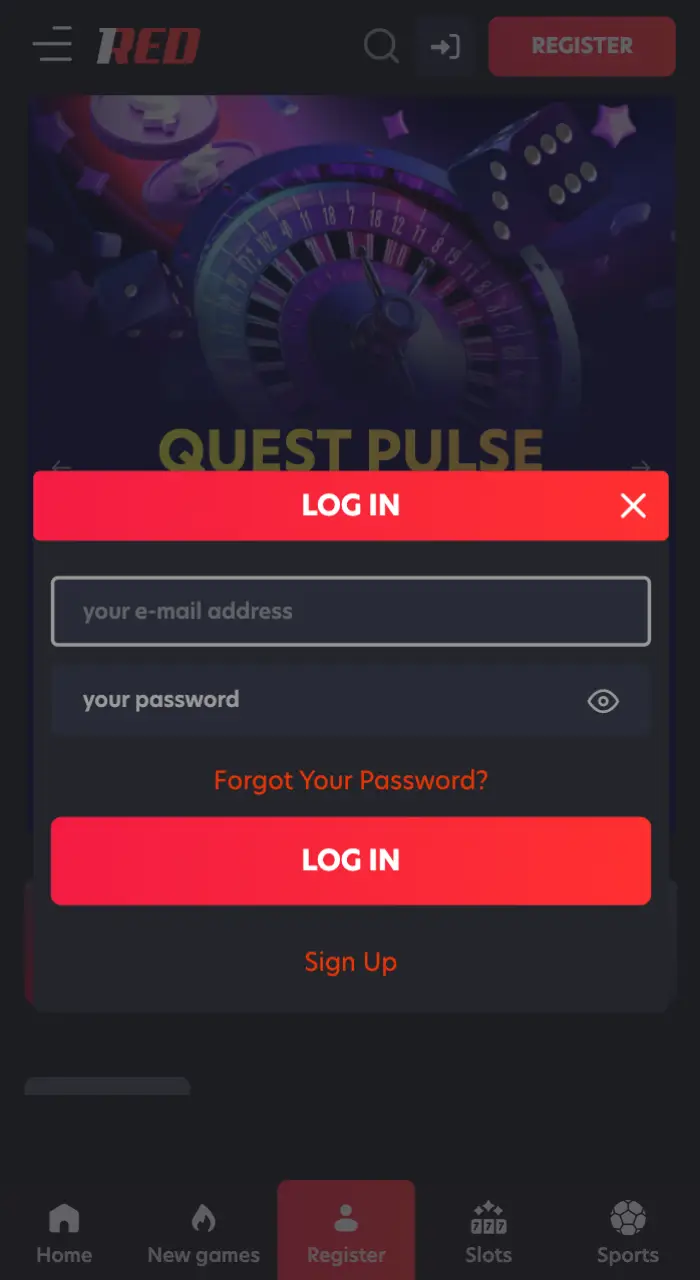 How to log into your 1Red account.