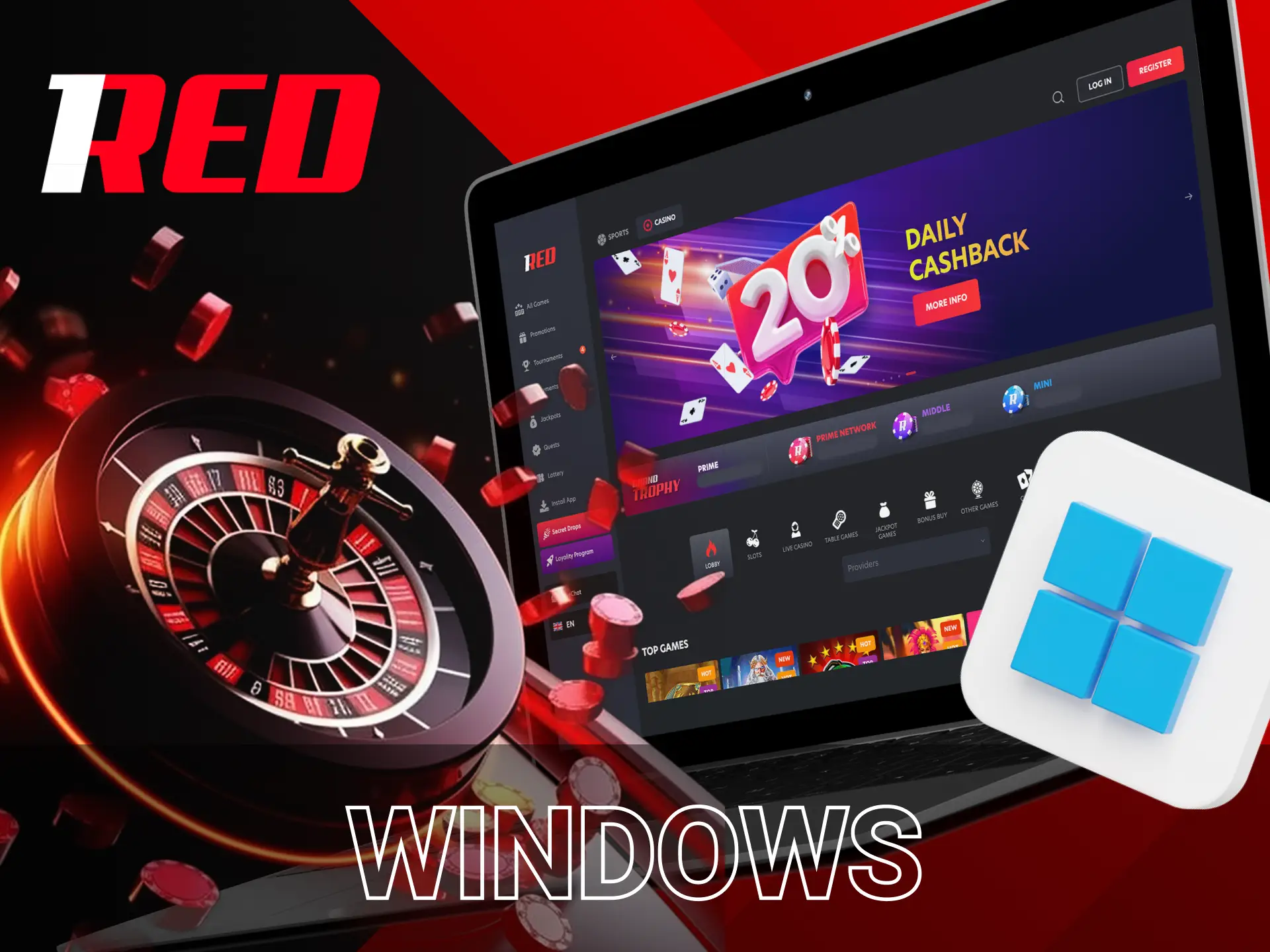 How to download 1Red app on Windows.