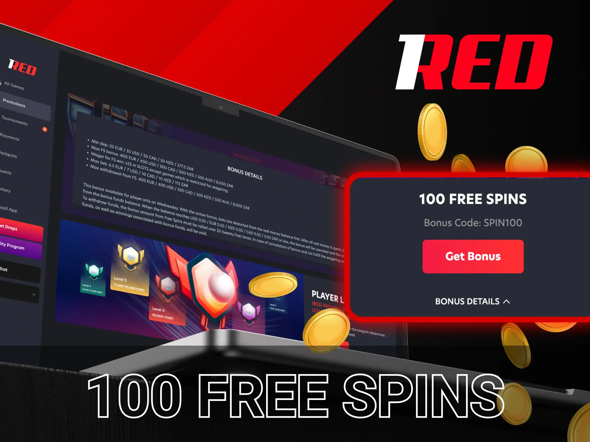 Visit the 1Red website on Wednesdays and make the most of the bonuses.