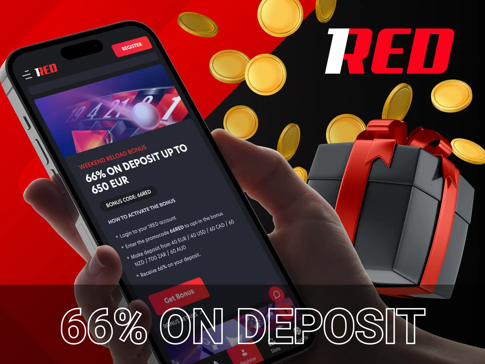 Special promo codes will help users double their balance on the 1Red platform.