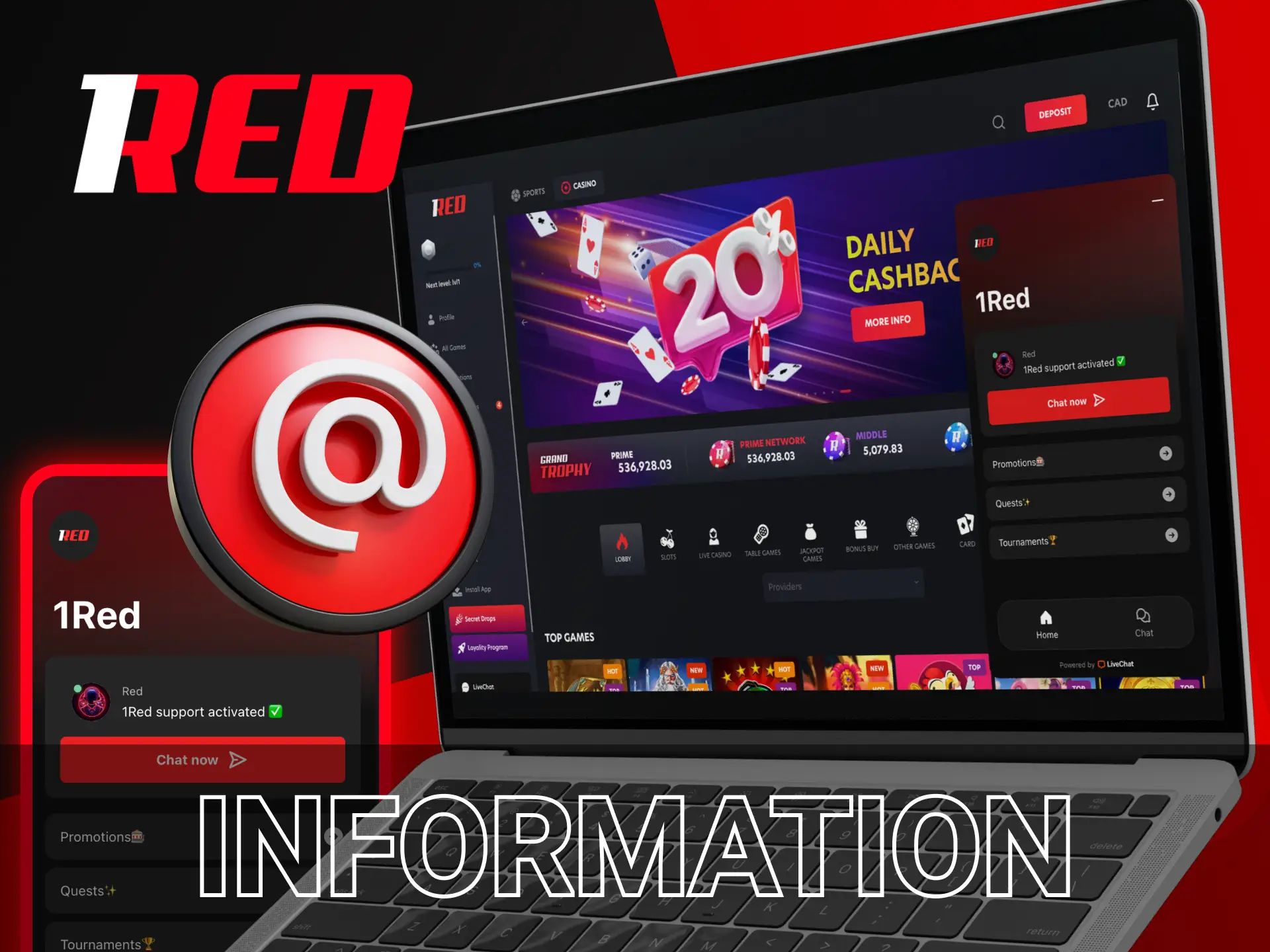 Get in touch quickly with 1Red Casino in a way that is convenient for you.