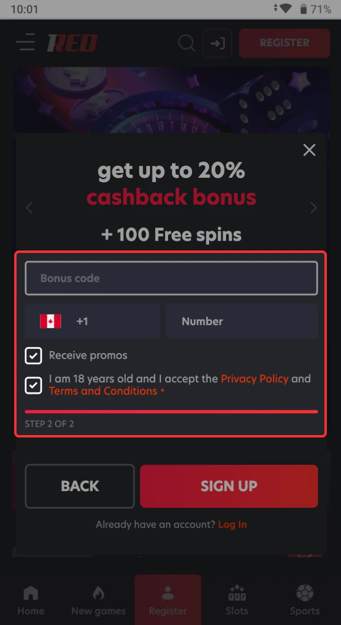 Thanks to special numbers, you'll get a nice surprise from 1Red Casino.